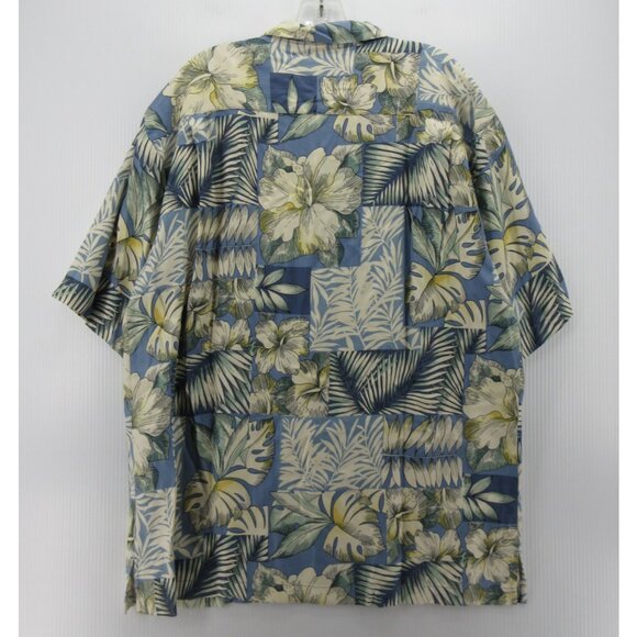 Tommy Bahama Shirt Large Silk Hawaiian Loop Collar Camp Floral Tropical - Picture 7 of 11
